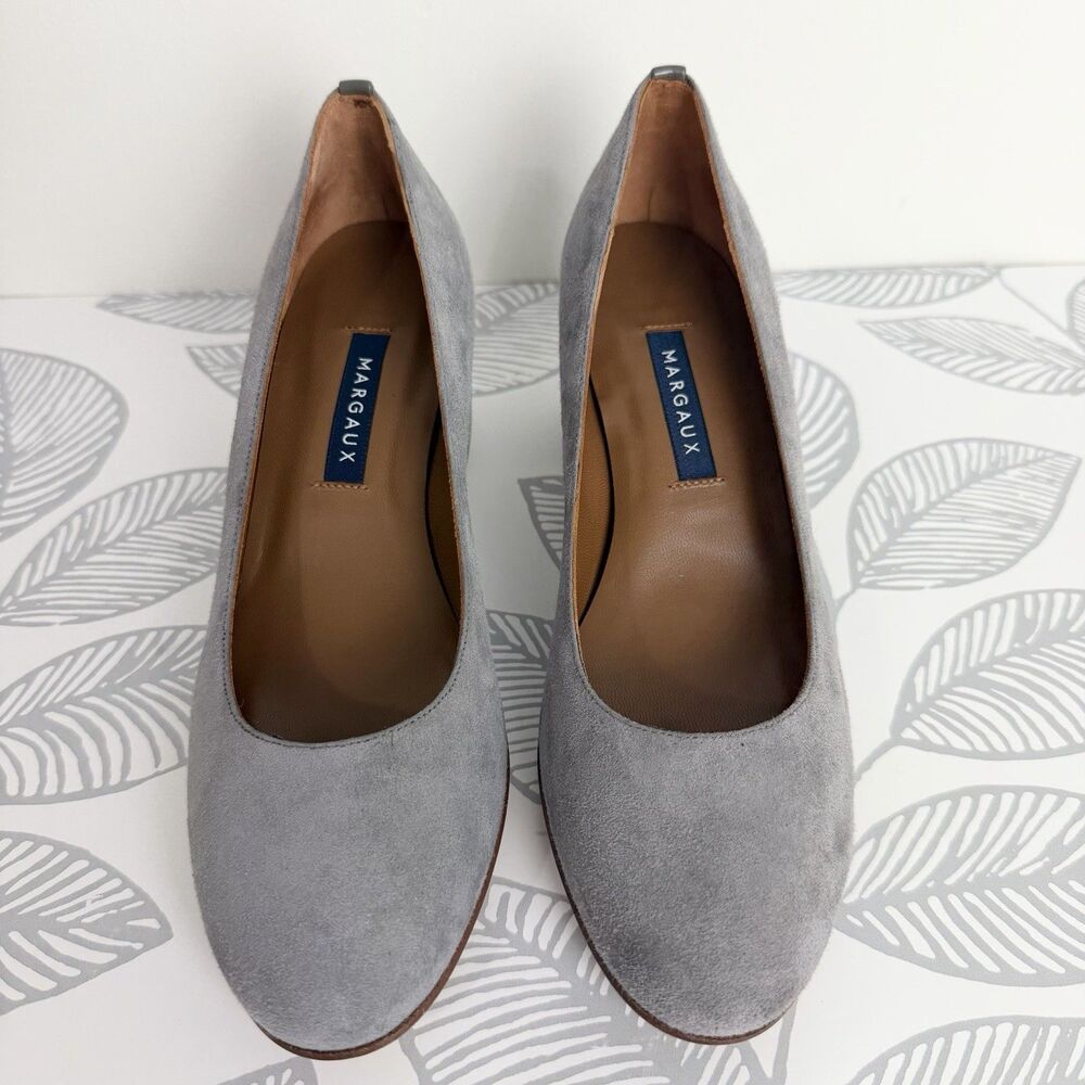 Margaux The Block Heel Gray Suede Heels Pumps Women’s 36.5M / US 6.5 - Picture 3 of 11